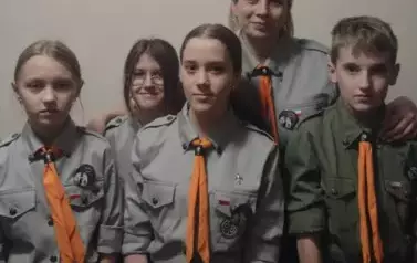 Drużyna Harcerska podczas zbi&oacute;rki na Zlocie ZHP w Zakopanem