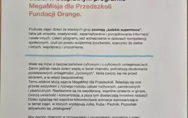 MegaMisja dla Przedszkoli - informacje