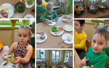 Dzieci w pierwszy dzień wiosny same przygotowały wiosenne kanapki.