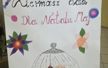 Plakat informujący o kiermaszu ciast
