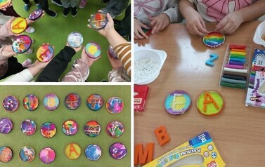 Dzieci utrwalały kształty liter poprzez zabawy grafomotoryczne o r&oacute;żnorodnej formie (sesja jesienna)