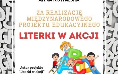 Certyfikat ukończenia projektu dla nauczycielki
