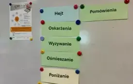 Tablica z określeniami na temat hejtu