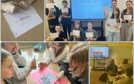 Uczniowie zapoznali się z materiałami edukacyjnymi i nadali sobie pseudonimu jak za czas&oacute;w konspiracji.