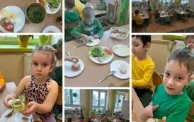 Dzieci w pierwszy dzień wiosny same przygotowały wiosenne kanapki.