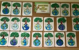 Prace plastyczne przedstawiające naszą planetę - grupa Motylki