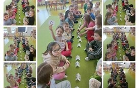 Dzieci kształtowały refleks i umiejętność szybkiego rozpoznawania liter w zabawie zręcznościowej (sesja zimowa).