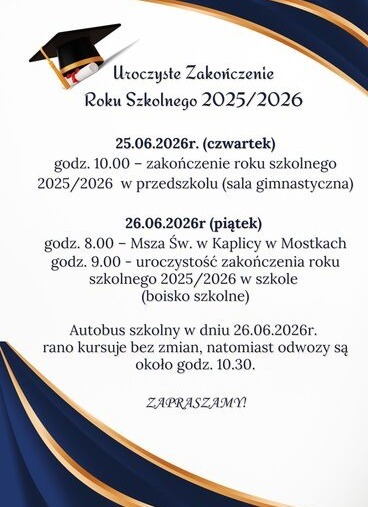 Zakończenie roku szkolnego 2025/2026