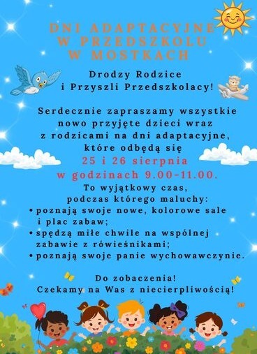 Dni adaptacyjne w przedszkolu