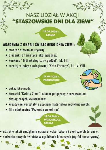 Staszowskie dni dla Ziemi - plakat