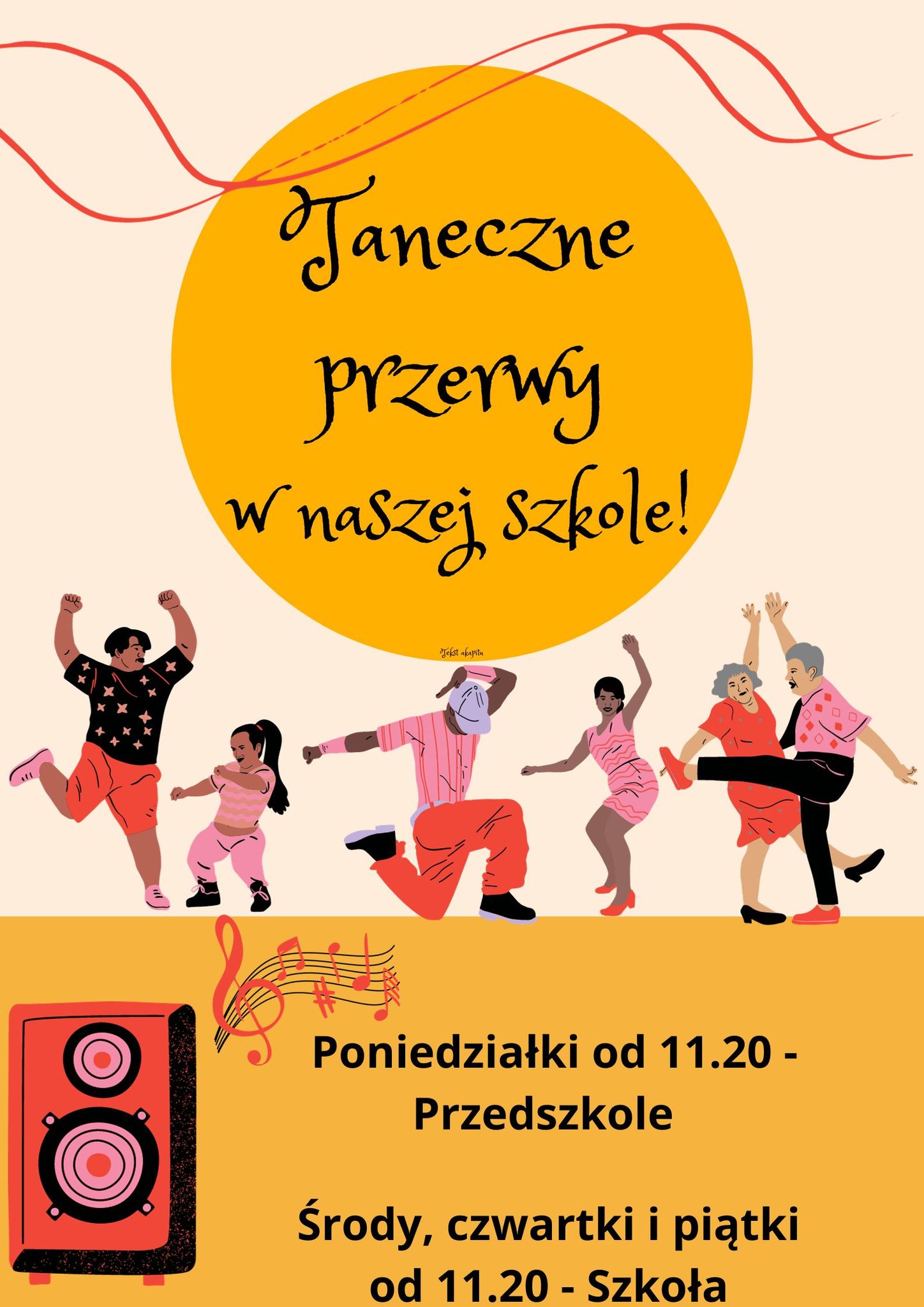 Plakat prezentujący taneczne przerwy
