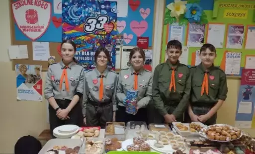 Akcję WOŚP nadzorowali harcerze naszej szkoły oraz członkowie szkolonego koła PCK