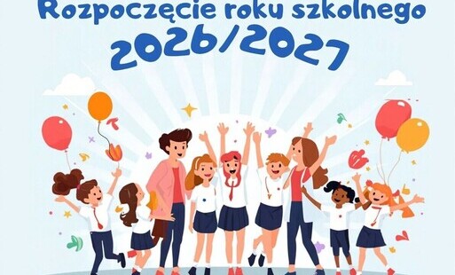 Rozpoczęcie roku szkolnego - rysunek z uczniami