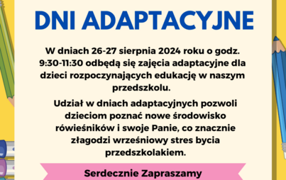 Dni adaptacyjne w przedszkolu