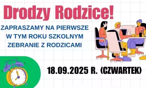 Ogloszenie o zebraniu z rodzicami 18 września 2025